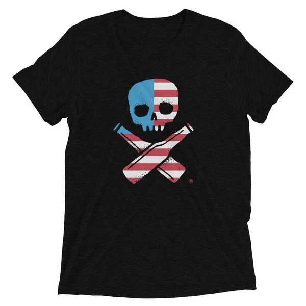 Limited Edition July 4th Pirate Republic Skull & Cross Bottles T-Shirt